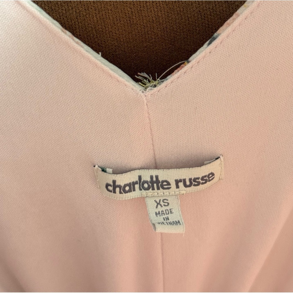 Charlotte Russe Pink High Low Sundress V-Neck Cap Sleeve - Picture 13 of 14